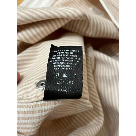 Lafayette 148 Women's 10 Brown Pant Cotton Cropped Striped Wide Leg Boho Culotte - Picture 6 of 11